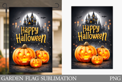 Halloween Garden Flag Design. Halloween Pumpkin Garden Flag Product Image 1