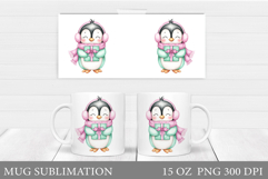 Christmas Penguin Mug Design. Christmas Mug Sublimation Product Image 1