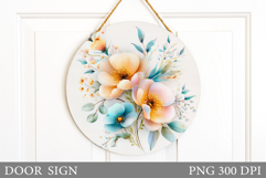 Flowers Door Sign Design. Wildflowers Door Sign Sublimation Product Image 1