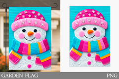 Snowman Garden Flag. Christmas Garden Flag Sublimation Product Image 1