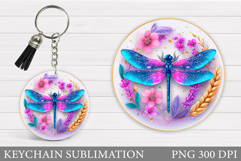 Dragonfly Keychain Design. Dragonfly Sublimation Product Image 1