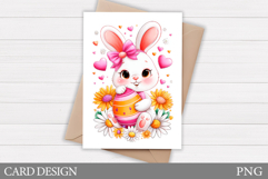Easter Bunny Card Design. Easter Card Printable Product Image 1