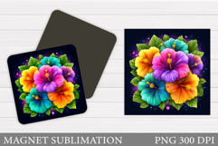 Hibiscus Magnet Design. Flowers Magnet Sublimation Product Image 1