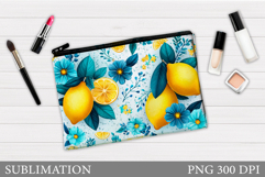 Lemons Cosmetics Bag Design. Lemons Makeup Bag Sublimation Product Image 1