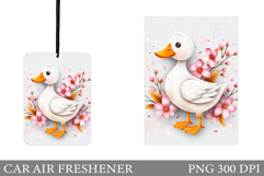 Cute Duck Car Air Freshener Design. Cute Duck Sublimation Product Image 1
