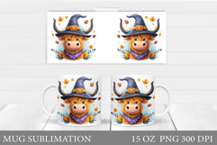 Halloween Cow Mug Design. Halloween Cow Sublimation Product Image 1