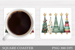 Christmas Tree Coaster Sublimation. Christmas Coaster Design Product Image 1