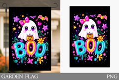 Boo Garden Flag Sublimation. Halloween Garden Flag Design Product Image 1
