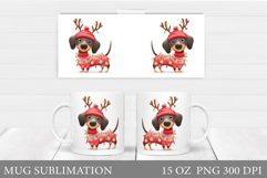 Christmas Dog Mug Design. Christmas Mug Sublimation Product Image 1