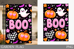 Boo Garden Flag Sublimation. Halloween Garden Flag Design Product Image 1