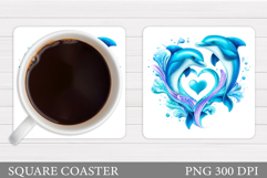 Dolphins Coaster Design. Dolphins Sublimation Product Image 1