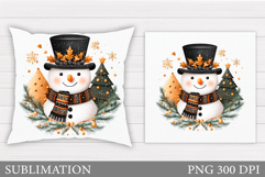 Christmas Snowman Pillow. Christmas Pillow Design Product Image 1