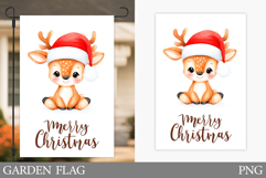 Cute Deer Garden Flag. Christmas Garden Flag Sublimation Product Image 1