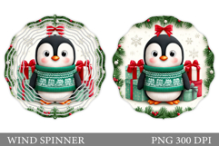 Cute Penguin Wind Spinner. Christmas Wind Spinner Design Product Image 1