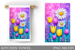 Flowers Kitchen Towel. Wildflowers Kitchen Towel Design Product Image 1