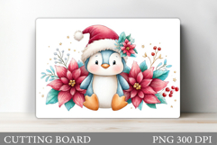 Cute Penguin Cutting Board. Christmas Cutting Board Design Product Image 1