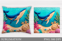 Whale Pillow Sublimation. Whale Sublimation Product Image 1