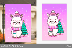 Christmas Lama Garden Flag. Christmas Garden Flag Design Product Image 1