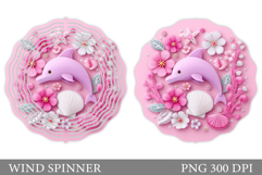 Dolphin Spinner Sublimation. Dolphin Wind Spinner Design Product Image 1