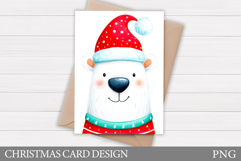 Polar Bear Card Design. Christmas Card Printable Product Image 1
