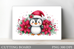 Cute Penguin Cutting Board. Christmas Cutting Board Design Product Image 1