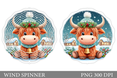 Christmas Cow Wind Spinner. Christmas Wind Spinner Design Product Image 1