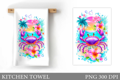 Crab Kitchen Towel. Sea Kitchen Towel Design Product Image 1