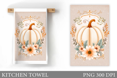 Pumpkin Kitchen Towel Design. Pumpkin Sublimation Product Image 1