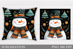 Christmas Snowman Pillow. Christmas Pillow Design Product Image 1