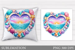 Sea Pillow Sublimation. Sea Pillow Design Product Image 1