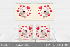 Valentines Cat Mug Design. Valentines Mug Sublimation Product Image 1