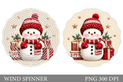 Snowman Wind Spinner. Christmas Wind Spinner Sublimation Product Image 1