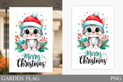 Chriatmas Cat Garden Flag. Christmas Garden Flag Design Product Image 1
