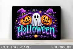Halloween Cutting Board. Scary Pumpkin Cutting Board Product Image 1