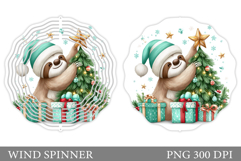 Christmas Sloth Wind Spinner. Christmas Wind Spinner Product Image 1