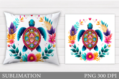 Sea Turtle Pillow Design. Sea Turtle Sublimation Product Image 1