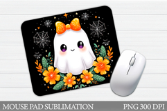 Halloween Ghost Mouse Pad. Halloween Mouse Pad Sublimation Product Image 1