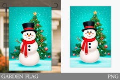 Snowman Garden Flag. Christmas Garden Flag Sublimation Product Image 1