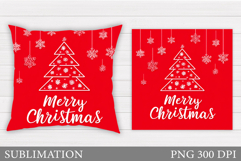 Merry Christmas Pillow Design. Christmas Pillow Sublimation Product Image 1