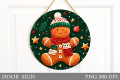 Gingerbread Door Sign Design. Christmas Door Sign Product Image 1