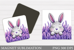 Cute Bunny Magnet Design. Cute Bunny Sublimation Product Image 1