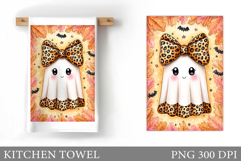 Cute Ghost Kitchen Towel. Cute Halloween Kitchen Towel Product Image 1