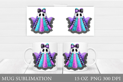 Patchwork Ghost Mug Design. Cute Halloween Mug Sublimation Product Image 1