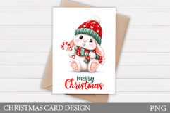 Christmas Bunny Card Design. Christmas Card Printable Product Image 1