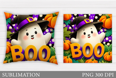 Cute Ghost Pillow Design. Cute Halloween Sublimation Product Image 1