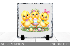 Easter Chick Slate Design. Easter Chick Sublimation Product Image 1