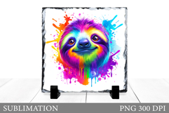 Cute Sloth Slate Design. Cute Sloth Sublimation Product Image 1