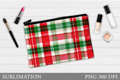 Buffalo Plaid Cosmetics Bag. Christmas Abstract Makeup Bag Product Image 1