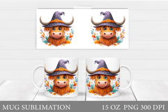 Cute Cow Mug Design. Halloween Cow Mug Sublimation Product Image 1