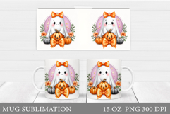 Halloween Ghost Mug Design. Cute Halloween Mug Sublimation Product Image 1